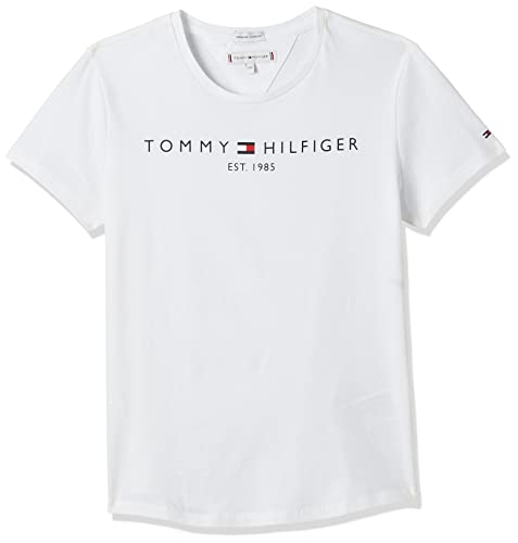 Tommy Hilfiger Essential tee S/S Camisa, Blanco, 14 años para Niñas