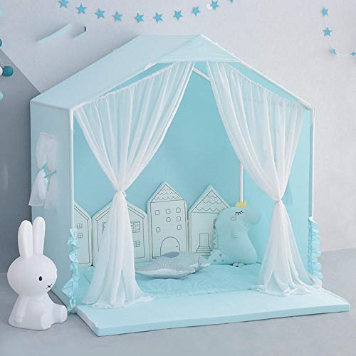 Topashe Tiendas de campaña para niños Portable,Carpa Interior para niños, Grande Playhouse-Blue_Cotton Pad,Juego de Castillo Princesa Interior Tiendas