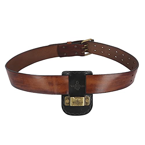 Tourbon 3m-10 metros de cuero Craft cinta métrica cinturón bolsa (negro)