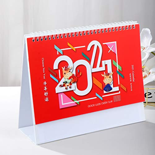 TOYANDONA 1 Unid 2021 Calendario de Mesa Multiusos Plegable Escritorio Papel Calendario Planificador Organizador para Oficina Hogar