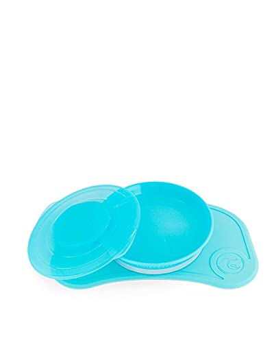 TWISTSHAKE Plato para Bebé con Ventosa, Click-Mat Mini de Silicona 31 x 17 cm, Sin BPA, a partir de 6 meses - Pastel Blue, Azul (78440)