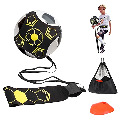 TYRSEN Fútbol Trainer, Kit Entrenamiento Fútbol Accesorios con Gomas Elasticas para Pelota Fútbol, Voleibol y Rugby, Regalos de Fútbol para Niños Adultos