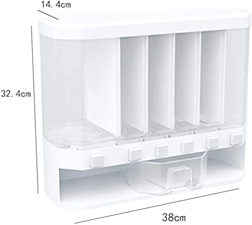 UIGJIOG Dispensadores de Alimentos montados en la Pared, Dispensador de Cereales,Cereales de fácil Prensa, Granos de Caramelo, nueces, contenedores de Almacenamiento de Alimentos Secos