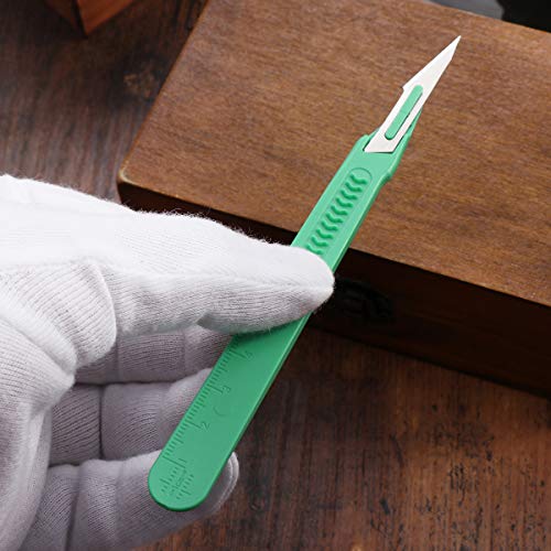 UKCOCO 10 piezas desechables de plástico cuchillo quirúrgico bisturí multifunción Scrapbooking artesanía herramientas cuchillo de talla (SS-1)
