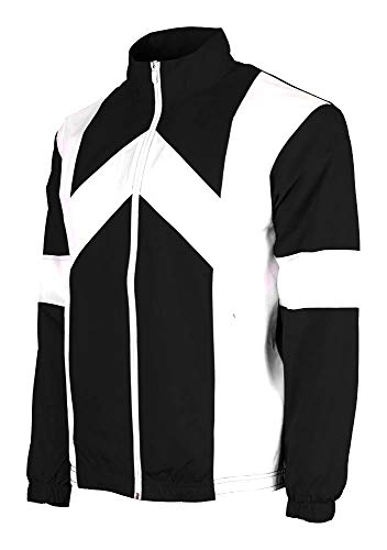 Umbro Panelled FZ Windbreaker Cortavientos, Negro, Blanco, L Unisex Adulto