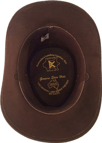 UNICORN Sombrero de vaquero australiano - Real Cuero - Marrón Sol Sombrero #8H (S)