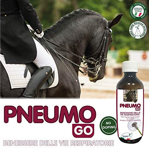 Union Bio® - Pneumo Go - Drenante fluido para muco para caballo, pienso completo natural rico en extractos vegetales sinérgicos con propiedades naturales balsámicas, antisépticas y diuréticas