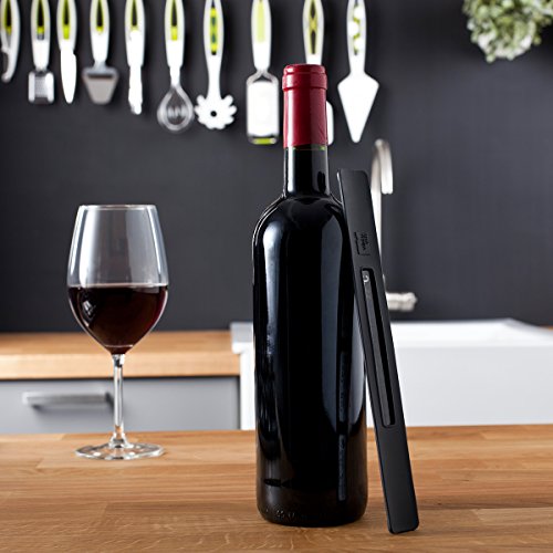 Vacu Vin Termómetro Adaptable para Botellas de Vino, Acero Inoxidable, Gris Oscuro
