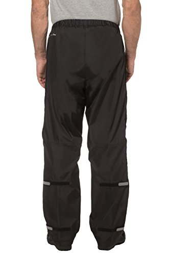 VAUDE Men's Fluid Full-zip Pants II - Pantalones de Lluvia para Hombre, Negro, 48/S