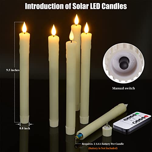 Velas LED sin llama con control remoto, juego de 6 velas de cera real con pilas, candelabros eléctricos parpadeantes para decoración de Navidad, hogar, sala de mesa, blanco cálido