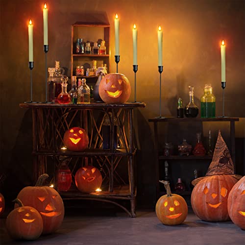 Velas LED sin llama con control remoto, juego de 6 velas de cera real con pilas, candelabros eléctricos parpadeantes para decoración de Navidad, hogar, sala de mesa, blanco cálido
