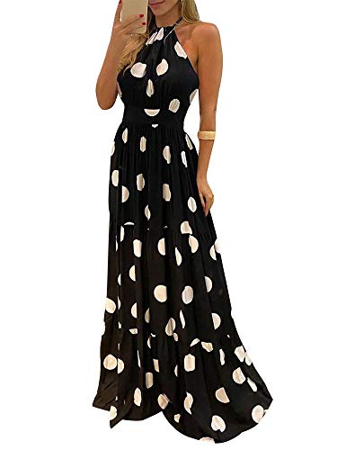 Vestido largo de primavera/verano elegante con estampado de leopardo y mariposa sin mangas con cuello en inglés americano, vestido otoñal sin respaldo, sexy, asimétrico, Negro , S