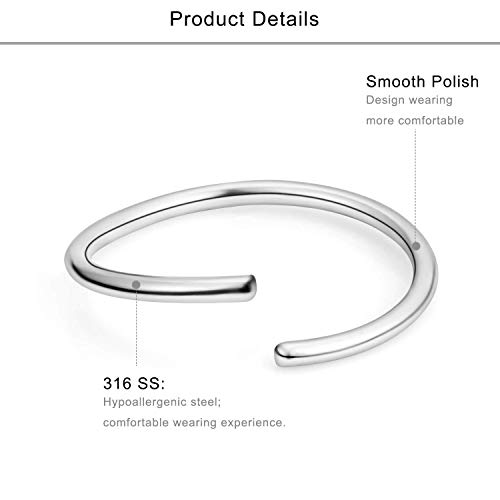 VFUN 16G Acero Inoxidable Piercing Helix 2/3/4MM CZ Caballo Piercing Oreja Cartilago Piercing Nariz Septum para Mujeres 6MM Longitud de la Barra - Plata