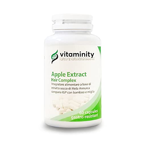 Vitaminity Apple Extract Hair Complex - Complemento alimenticio a base de extracto seco de Manzana Annurca de Campania IGP con bambú y mijo