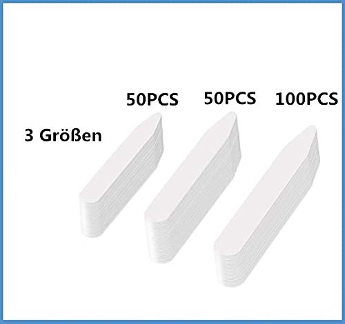 VOARGE Varillas de plástico para cuello en 3 tamaños, color blanco, para hombre, metálicas, para cuello de camisa