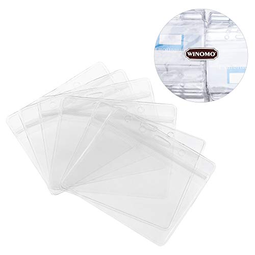 Vosarea 100 soportes de plástico transparente para tarjetas de identificación de nombre horizontal (transparente)