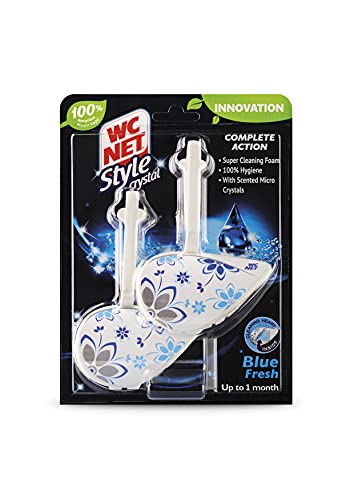 WC Net - Style Crystal, Colgador WC Perfuma e Higieniza, Aroma Blue Fresh, 2 Pastillas