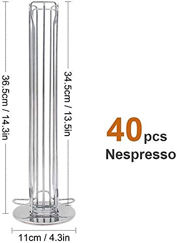 Wdmiya Soporte para cápsulas de café para Nespresso 40 piezas, dispensador capsulas nespresso, Organizador de Almacenamiento de cápsulas de café, Gran Capacidad