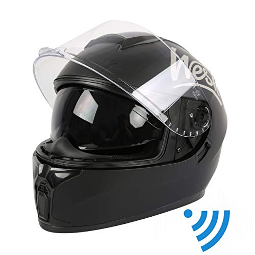 Westt Storm X Casco de Moto Integral con Doble Visera - Negro Mate Certificado ECE