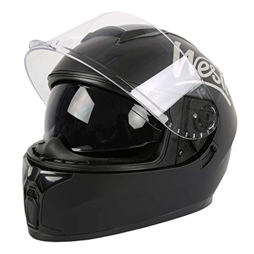 Westt Storm X Casco de Moto Integral con Doble Visera - Negro Mate Certificado ECE