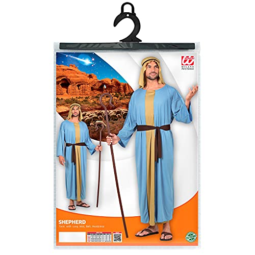 WIDMANN 52729 Disfraz de pastor pastor, túnica con chaleco largo, cinturón, sombrero para hombre, pastor, carnaval, fiesta temática, multicolor, XXXL