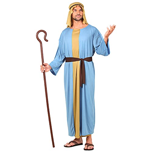 WIDMANN 52729 Disfraz de pastor pastor, túnica con chaleco largo, cinturón, sombrero para hombre, pastor, carnaval, fiesta temática, multicolor, XXXL