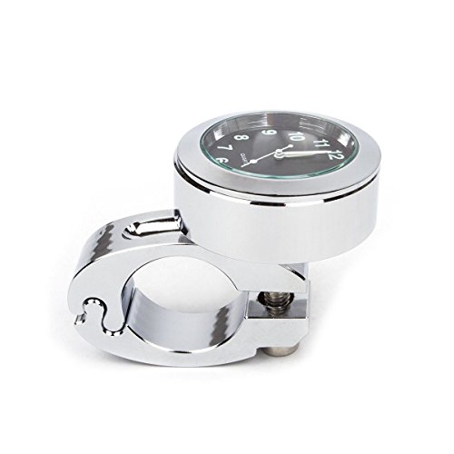 WINOMO Motos Handbar montaje Reloj Digital resistente al agua 7/8"(plata)
