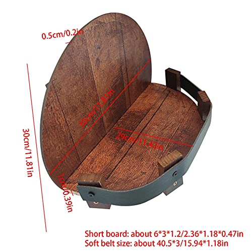 Wood.L Estante para Barril de Whisky Bourbon - Soporte para Vino de Pared Duradero para Vino con barandilla de Cuero de PU, Soporte para 7 Botellas para la Cocina del hogar