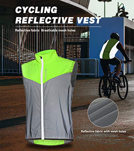 WOSAWE Ciclismo chaleco reflectante a prueba de viento ligero MTB Gilets deportes chaqueta sin mangas