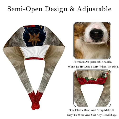 wuqiandian Gorra de trabajo con botón y banda para el sudor ajustable,Pastor australiano Blue Merle,Sombreros de trabajo para mujeres y hombres,paquete de 2