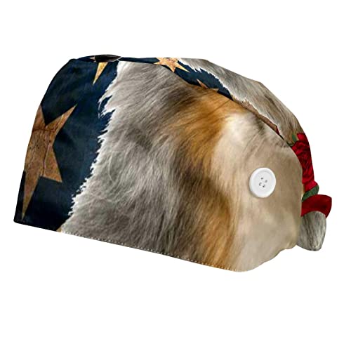 wuqiandian Gorra de trabajo con botón y banda para el sudor ajustable,Pastor australiano Blue Merle,Sombreros de trabajo para mujeres y hombres,paquete de 2