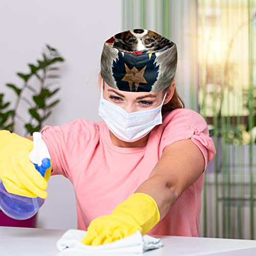 wuqiandian Gorra de trabajo con botón y banda para el sudor ajustable,Pastor australiano Blue Merle,Sombreros de trabajo para mujeres y hombres,paquete de 2
