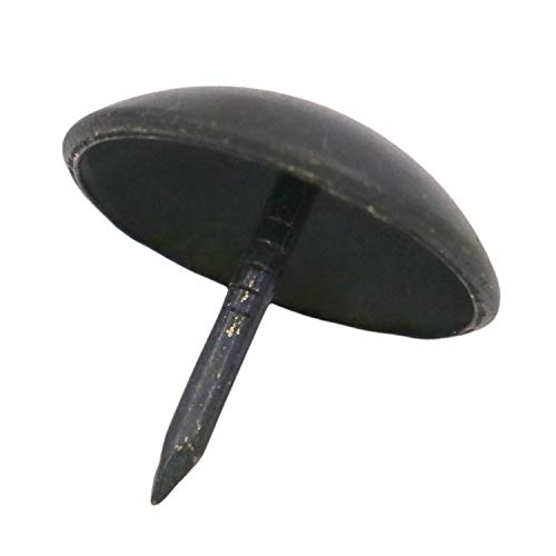 Wuuycoky Clavo redondo de cabeza grande, 19 mm de diámetro, color negro, paquete de 40