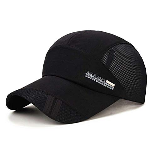 XibeiTrade Sombrero de sol transpirable para hombre de verano al aire libre de secado rápido para mujer, Negro, Medium