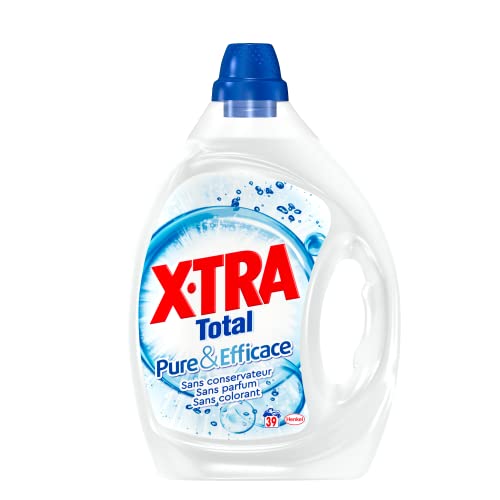 X•TRA Total Pure y Eficaz – 39 lavados (1,95L) – Detergente líquido, sin conservantes, sin perfume ni colorantes