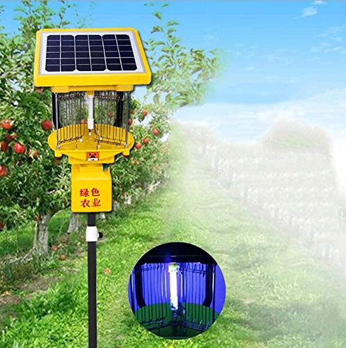 YOOOOP Lámpara insecticida solar Frecuencia Vibración Exterminio Granja al aire libre Huerto Cría Trampa solar para insectos Luz llevada Luz ultravioleta Creativa