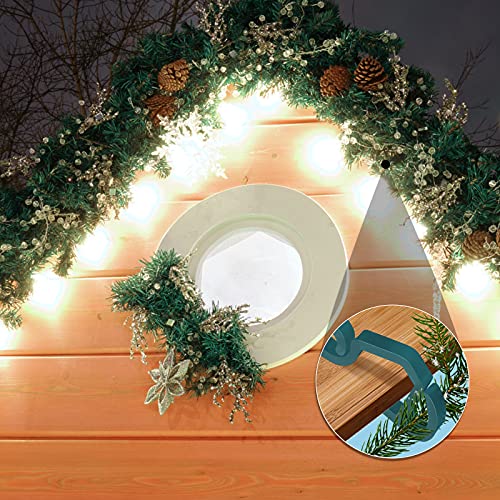 Yotako 100 ganchos para canalón de techo, para luces navideñas, de plástico resistente a la intemperie, para decoración navideña, para exteriores (verde)