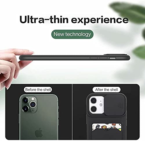 youmehe Funda con Cuerda para iPhone 13 Pro MAX (6.7)+2 Pack Protector Pantalla,Cubierta de Cámara Deslizante Proteger,TPU Silicona Case con Ranura para Tarjetas,Antigolpes Case(Negro)