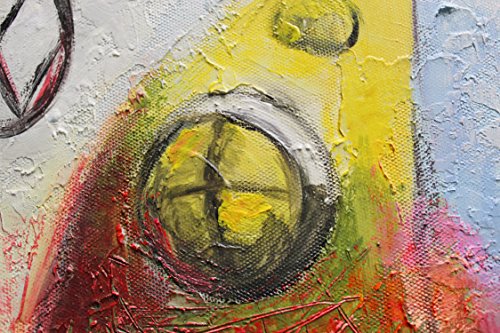 YS-Art | Cuadro Pintado a Mano Nostalgia | Cuadro Moderno acrilico | 115x50 cm | Lienzo Pintado a Mano | Cuadros Dormitories | único | Multicolor