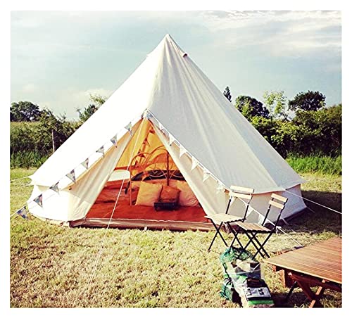 YSJJYQZ Tienda de campaña Waterpoof Cotton Canvas Bell Tent Camping Impermeable Yurt Tent para Familia Grande Al Aire Libre Glamping (Color : 5M)