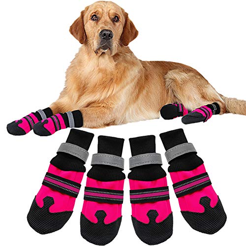 YY LIU Calcetines Perro Impermeable Zapatos Perro Cómodo Calcetines Perro Botas Nieve Perro para Evita Que Te Apuñalen Las Patas del Perro Caminar Corriendo Pink,Medium