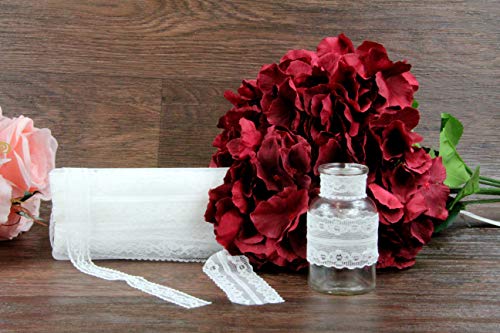 ZADAWERK® Cinta de encaje - 2 patrones - blanco - cada 10 m - decoración - romántico - vintage -boda