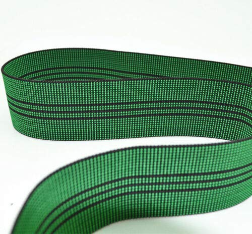ZAIONE Banda de tapicería de látex verde elástica de 5 cm de ancho x 12 metros para sofá, silla, reparación de muebles, material de repuesto elástico artesanal
