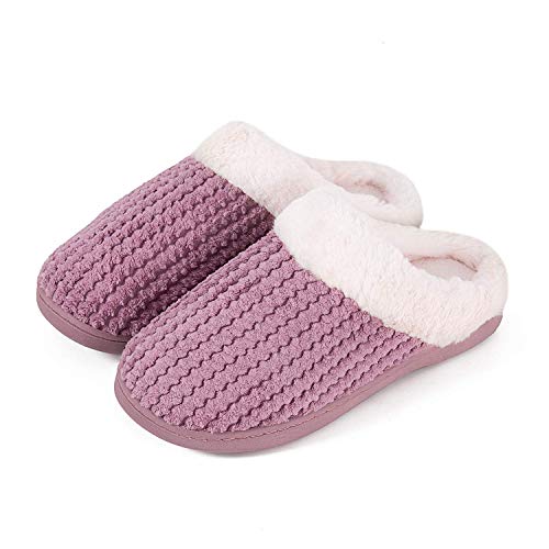 Zapatillas Casa para Mujer CáLido Pantuflas de Memory Foam con Forro de Felpa Cómodas Antideslizante para Interiores y Exteriores (Rosa.HST,38/39 EU)