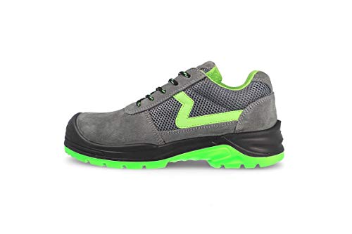 Zapato Seguridad Carbono Plus - Marca PAREDES - Color Gris y Verde - Talla 46