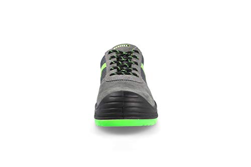 Zapato Seguridad Carbono Plus - Marca PAREDES - Color Gris y Verde - Talla 46