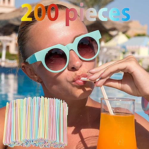 ZHHOOHAG Pajitas Paja de Bebida plástica de 200 unids 8 Pulgadas Paja Larga Paja Multi de Color Arco Iris Paja Pajitas De Plastico (Color : 200pcs)