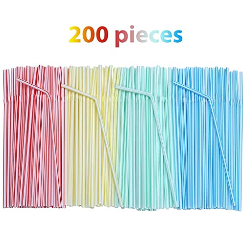 ZHHOOHAG Pajitas Paja de Bebida plástica de 200 unids 8 Pulgadas Paja Larga Paja Multi de Color Arco Iris Paja Pajitas De Plastico (Color : 200pcs)