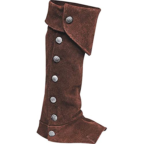 ZJJ 2 Uds Zapatos Retro Ajustables Botas Cubierta Medieval Vikingo Armadura De Pierna Grebas Tiro con Arco Protector De Pierna Hebilla Correa Polaina Samurái para Accesorios De Cosplay,Marrón