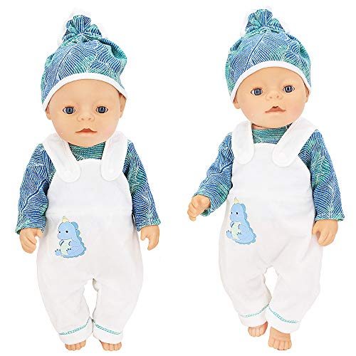 ZOEON Ropa de Muñecas para New Born Baby Doll, Trajes con Sombrero para Muñecas 35-43 cm (Verde)